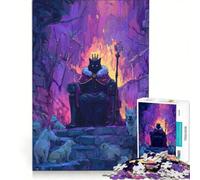 1000-piece Jigsaw Puzzles Cat King on Throne Surrounded by Loyal Dogs, Family Games, Decompressing Intellectual, Unique Gifts for Birthday And Christmas 50x75cm