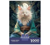 1000-piece Jigsaw Puzzles Cat Monk Meditate Mystic Adult Jigsaw Puzzle Hands-on Game Difficult Challenge Parent-child Interaction 52x38cm/1000pcs