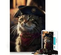 1000 Piece Jigsaw Puzzles Cat Pirates IV Clean Cut Piece Mind Challenge Toy Calm Time Fun Christmas Art Piece (38x52cm)