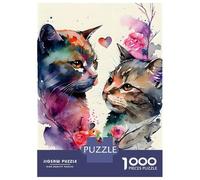 1000-piece Jigsaw Puzzles Cat Romantic Couple Adult Jigsaw Puzzle Hands-on Game Difficult Challenge Parent-child Interaction 70x50cm/1000pcs