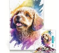 1000 Piece Jigsaw Puzzles Cavoodle Watercolor Art Accurate Joint Fun Thinking Game Play Peace Time Play Christmas Calm Gift (38x26cm)