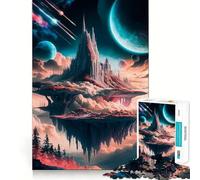 1000 Piece Jigsaw Puzzles Celestial Castle Realms Flawless Fit Art Mind Training Fun Rest Time Play Christmas Calm Gift (38x26cm)