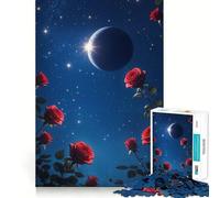 1000 Piece Jigsaw Puzzles Celestial Roses Under A Cosmic Night Accurate Joint Fun Thinking Game Play Peace Time Play Christmas Calm Gift (50x75cm)