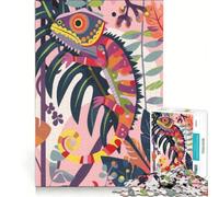 1000 Piece Jigsaw Puzzles Chameleon Abstract Flat, Educational Toy, Challenging To Complete, Unique Birthday And Xmas Gifts 38x52cm
