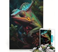 1000 Piece Jigsaw Puzzles Chameleon Portrait, Educational Toy, Challenging To Complete, Unique Birthday And Xmas Gifts 50x75cm