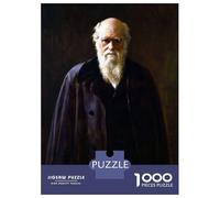 1000 Piece Jigsaw Puzzles- Charles Darwin Painting Jigsaw Puzzle Brain Teaser Game Wall Decoration Deal As Gifts for The Whole Family 38x26cm/1000pcs