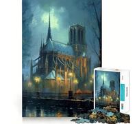 1000 Piece Jigsaw Puzzles Chartres Cathedral Paris Flawless Fit Art Mind Training Fun Rest Time Play Christmas Calm Gift (50x75cm)