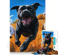 1000 Piece Jigsaw Puzzles Chasing Dogs Accurate Joint Fun Thinking Game Play Peace Time Play Christmas Calm Gift (38x26cm)