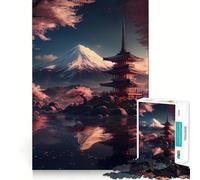 1000 Piece Jigsaw Puzzles Cherry Blossom Japan Art Flawless Fit Art Mind Training Fun Rest Time Play Christmas Calm Gift (50x75cm)