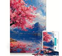 1000 Piece Jigsaw Puzzles Cherry Blossom Ocean Dream Accurate Joint Fun Thinking Game Play Peace Time Play Christmas Calm Gift (50x75cm)