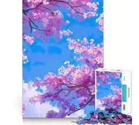 1000 Piece Jigsaw Puzzles Cherry Blossoms Against Blue Sky Accurate Joint Fun Thinking Game Play Peace Time Play Christmas Calm Gift (50x75cm)