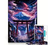 1000 Piece Jigsaw Puzzles Cherry Dream Torii Gate Flawless Fit Art Mind Training Fun Rest Time Play Christmas Calm Gift (38x52cm)