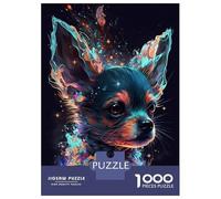 1000-piece Jigsaw Puzzles Chihuahua Dog Adult Jigsaw Puzzle Hands-on Game Difficult Challenge Parent-child Interaction 38x26cm/1000pcs