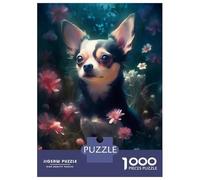 1000 Piece Jigsaw Puzzles- Chihuahua Dog Fairy Tale Jigsaw Puzzle Brain Teaser Game Wall Decoration Deal As Gifts for The Whole Family 38x26cm/1000pcs
