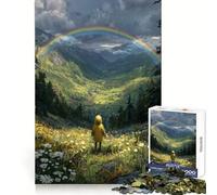 1000 Piece Jigsaw Puzzles Child Beneath The Rainbow - Valley of Wildflowers Neat Edge Decor Smart Mind Activity Easy Time Fun Xmas Art Gift (38x52cm)