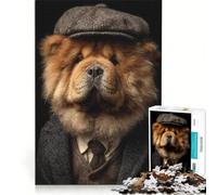 1000 Piece Jigsaw Puzzles Chow Chow Peaky Blinder, Brain Teaser Game, Home Decoration, with Fully Interlocking Randomly Shaped Pieces 38x52cm
