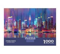 1000-piece Jigsaw Puzzles City Lights Reflections Adult Jigsaw Hands-on Game A Work of Art Unique Gifts for Birthday And Christmas 52x38cm/1000pcs