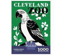 1000 Piece Jigsaw Puzzles- Cleveland Zoo Retro Poster Teenager Puzzles Brain Teaser Game Stress Reliever Deal As Gifts for The Whole Family 70x50cm/1000pcs