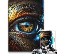 1000 Piece Jigsaw Puzzles Close-up Eye with Abstract Design Wall Art Art Work Gift Suitable for People Aged 14 And Above 38x26cm