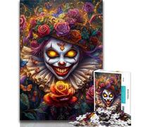 1000 Piece Jigsaw Puzzles Clown Skeleton Teenager Jigsaw,Challenging Game Gifts for Is Ideal As A Gift for The Whole Family (size 38x26cm)