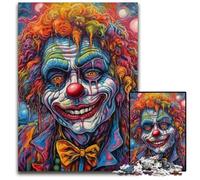 1000 Piece Jigsaw Puzzles Clown Wooden Jigsaw Puzzles Games Toys Gift, Enhance Love between Couples for Age 14+ 50X75CM