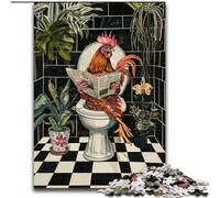 1000 Piece Jigsaw Puzzles Cock in Toilet, Analysis And Logic with Fully Interlocking Randomly Shaped Pieces for And Age 14 Years Up (Size50x75cm)