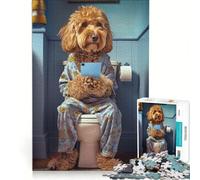 1000 Piece Jigsaw Puzzles Cockapoo on The Toilet, Hands-on Game, Birthday Present, Unique Gifts for Birthday And Christmas 38x26cm