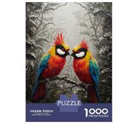 1000-piece Jigsaw Puzzles Colorful Birds in Forest Painting Adult Jigsaw Puzzle Hands-on Game Difficult Challenge Parent-child Interaction 52x38cm/1000pcs