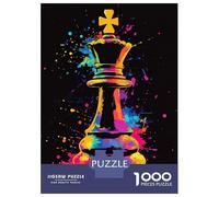 1000 Piece Jigsaw Puzzles- Colorful Chess King Jigsaw Puzzle Brain Teaser Game Wall Decoration Deal As Gifts for The Whole Family 52x38cm/1000pcs