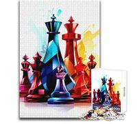 1000-piece Jigsaw Puzzles Colorful Chess Pieces Abstract Illustration Toy Intellectual Game Learning Educational Gift For Birthdays Size 38x52cm