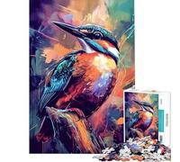 1000 Piece Jigsaw Puzzles- Colorful Kingfisher Painting Difficult And Challenge Enhance Memory Home Decoration Toys for Ages 14 And over (50X75CM)