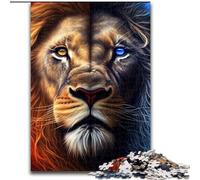 1000 Piece Jigsaw Puzzles Colorful Lion Face Animal, Help The Brain Exercise Addictive Toys to Cultivate Patience Perfect Decoration (Size 26x38cm)