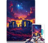 1000 Piece Jigsaw Puzzles Colorful Stonehenge Adult Jigsaw,Learning Educational Toys Family Games Gifts for Friends And Family 26x38cm