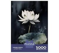 1000 Piece Jigsaw Puzzles- Contrasted Ink Wash Lotus Teenager Puzzles Brain Teaser Game Stress Reliever Deal As Gifts for The Whole Family 70x50cm/1000pcs