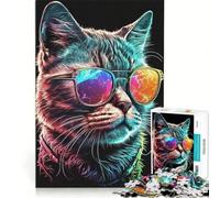 1000 Piece Jigsaw Puzzles CoolCatNumeroUno, Educational Toy, Hand Speed Race, with Fully Interlocking Randomly Shaped Pieces 38x26cm