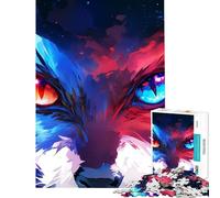 1000 Piece Jigsaw Puzzles- Cosmic Fantasy Wolf Jigsaw 1000 Pieces Toy Wall Decor Learning Educational Unique Birthday And Xmas Gifts (38x26cm)