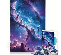 1000 Piece Jigsaw Puzzles Cosmic Galaxy with Glowing Star Nebula, Educational Toy, Hand Speed Race, with Fully Interlocking Randomly Shaped Pieces 38x26cm