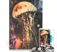 1000 Piece Jigsaw Puzzles Cosmic Jellyfish, Educational Toy, Hand Speed Race, with Fully Interlocking Randomly Shaped Pieces 38x52cm