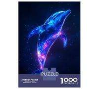 1000-piece Jigsaw Puzzles Cosmic Space Dolphin Adult Jigsaw Puzzle Toy Wall Decor A Work of Art Unique Gifts for Birthday And Christmas 38x26cm/1000pcs