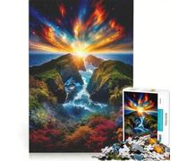 1000 Piece Jigsaw Puzzles Cosmic Sunset Over Sea Cliffs, Brain Teaser Game, Difficult And Challenge, Birthday Present, Gifts, 50x75cm