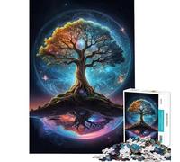 1000 Piece Jigsaw Puzzles Cosmic Tree Of Life Fun at Home Activities, Wall Decoration Practical Game for And 14 Years And over (50X75CM)