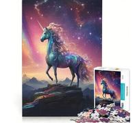 1000 Piece Jigsaw Puzzles Cosmic Unicorn, Educational Toy, Hand Speed Race, with Fully Interlocking Randomly Shaped Pieces 50x75cm