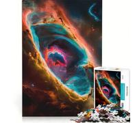 1000 Piece Jigsaw Puzzles Cosmic Vortex, Educational Toy, Hand Speed Race, with Fully Interlocking Randomly Shaped Pieces 38x26cm