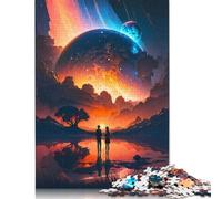 1000 Piece Jigsaw Puzzles Couple Galaxy Realm Planet Puzzles for Adults Paper Puzzles Educational Game for Adult As A 1000pcs (75x50cm)