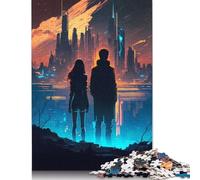 1000 Piece Jigsaw Puzzles Couple Night City Life Puzzles for Adults Paper Puzzles Educational Game for Adult As A 1000pcs (38x26cm)