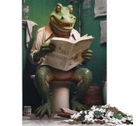 1000 Piece Jigsaw Puzzles Croc on Toilet Puzzle for Adults Paperboard Puzzles Interesting Stress Reduction Jigsaw Puzzles 38x26cm/1000pcs