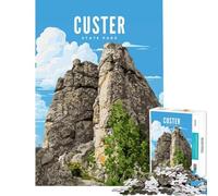 1000 Piece Jigsaw Puzzles Custer State Park for Educational Game Challenge Toy Brain Teaser Game Perfect Decoration Gifts for Women Men (Size 50x75cm)
