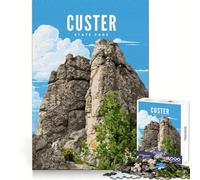 1000 Piece Jigsaw Puzzles Custer State Park Neat Edge Decor Smart Mind Activity Easy Time Fun Xmas Art Gift (50x75cm)