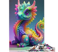 1000 Piece Jigsaw Puzzles Cute Baby Dragons Square Jigsaw Puzzles, for Adults & Woodenboard Puzzles Puzzle for Summer Lovers 1000pcs (75x50cm) 规则22:Jigsaw
