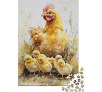 1000 Piece Jigsaw Puzzles Cute Chick Puzzles for Adults Wooden Puzzles Educational Game for Adult Child 1000pcs (75x50cm)